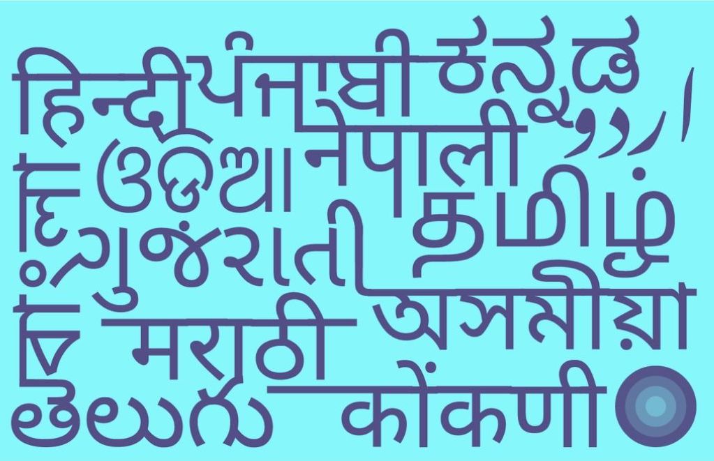 Graphic with different Indian languages