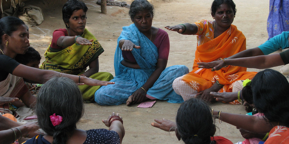 Village women taking an oath