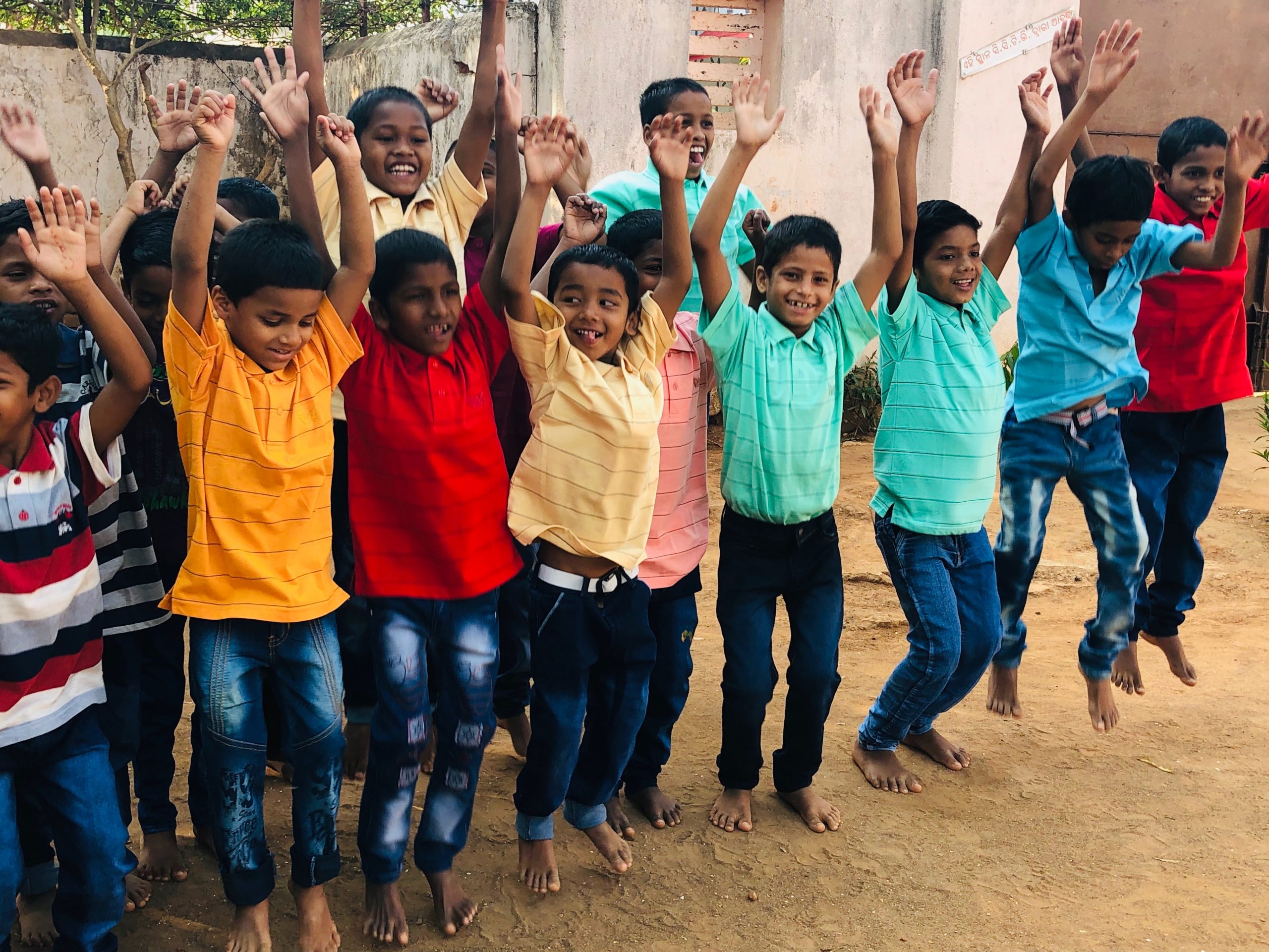 A group of young boys in a child care institution in India