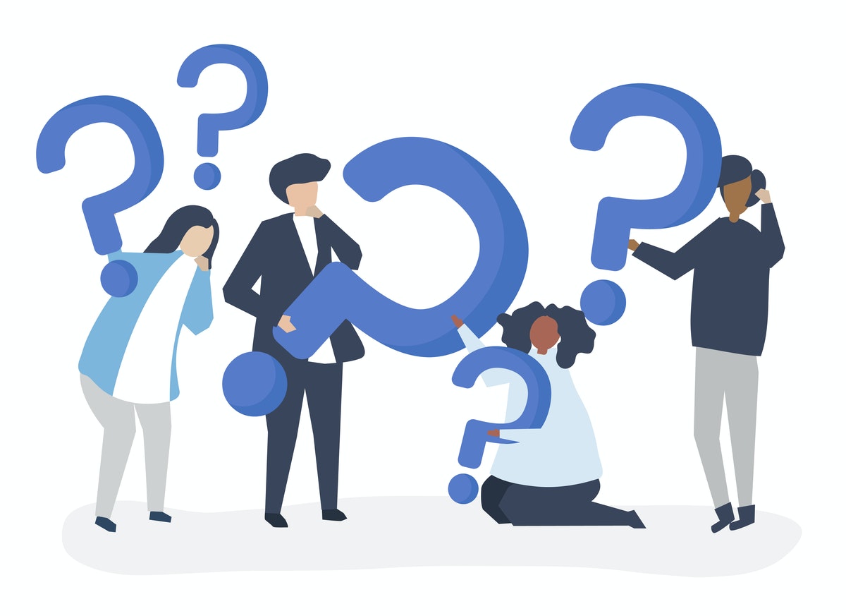 People holding up question marks graphic-rawpixel