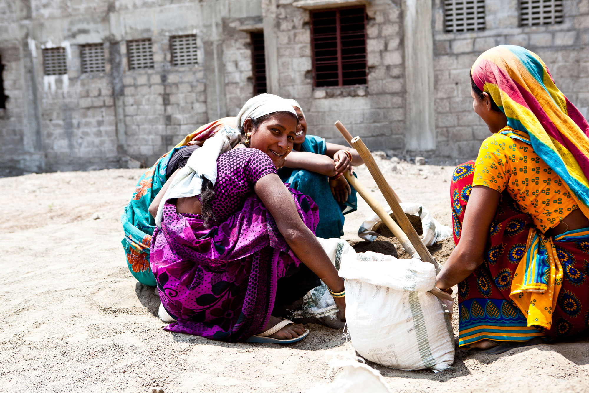 Women working at a construction site