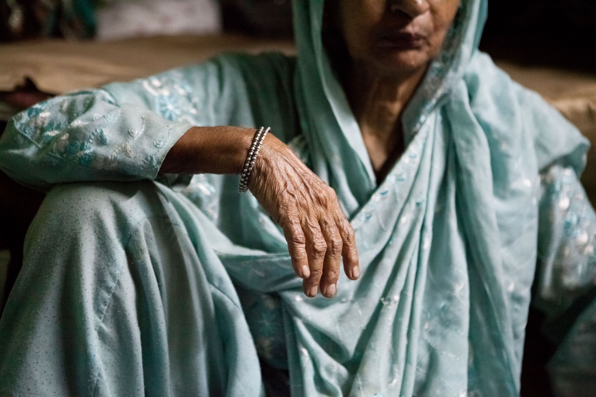 closeup of an old woman