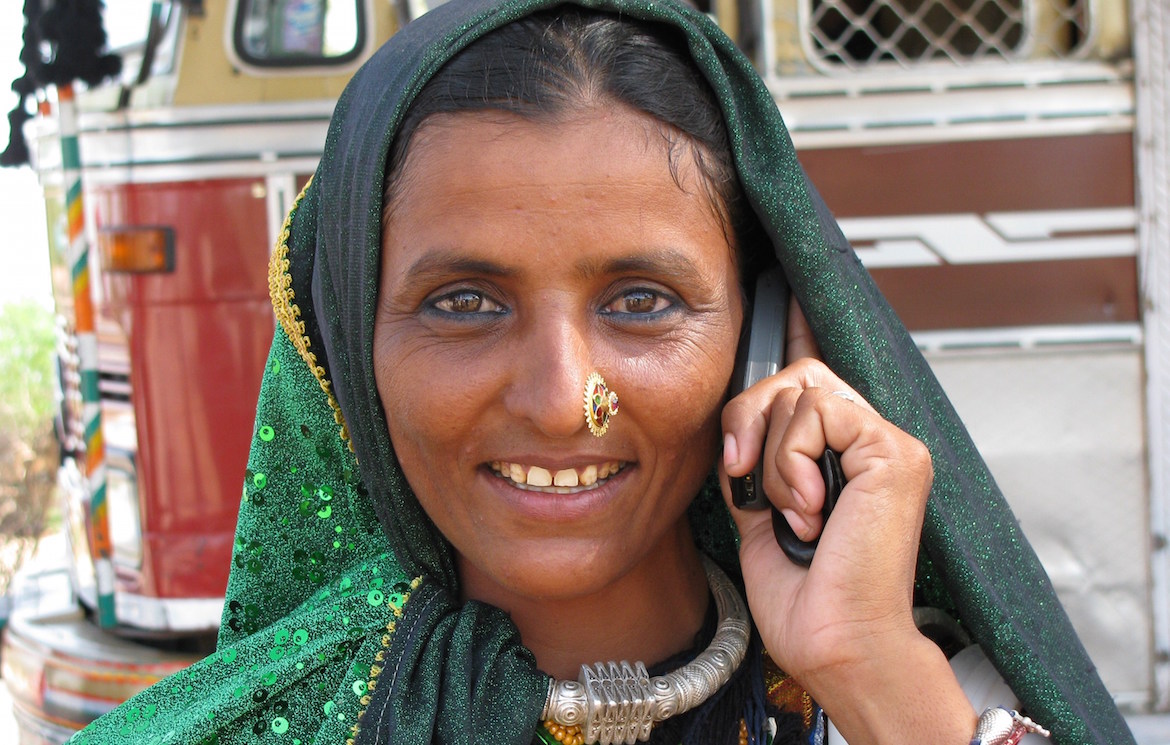 rural woman talking on the phone