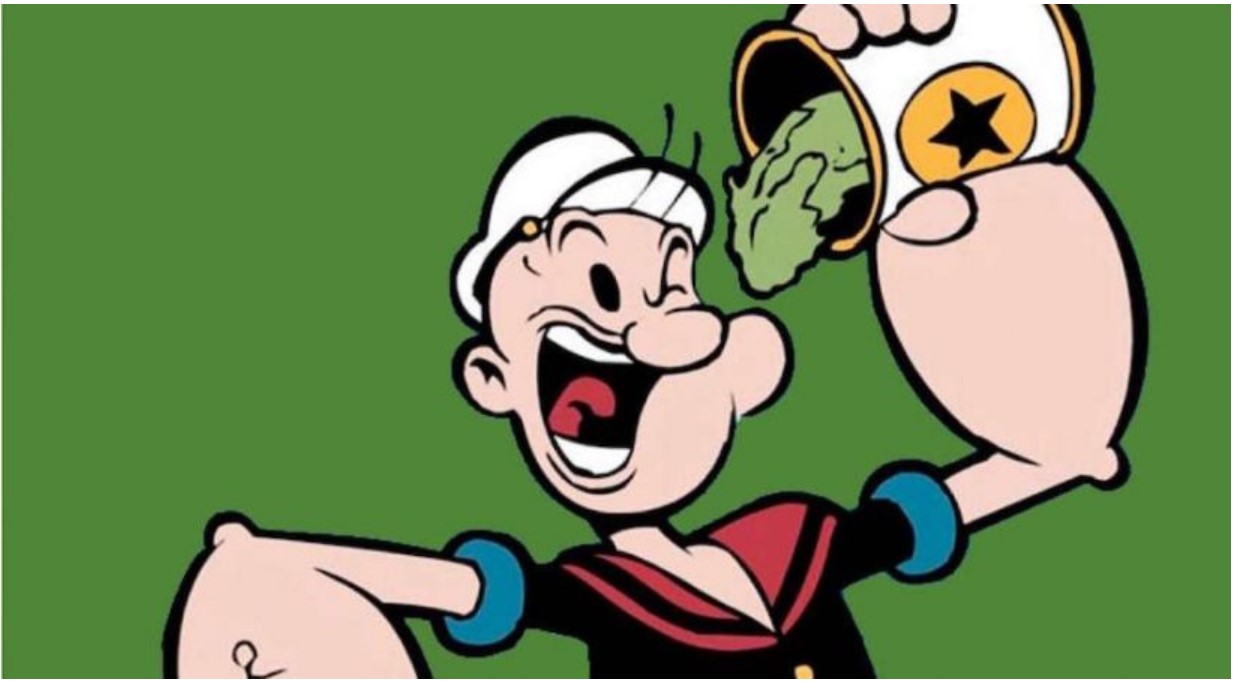 popeye eating spinach-strength