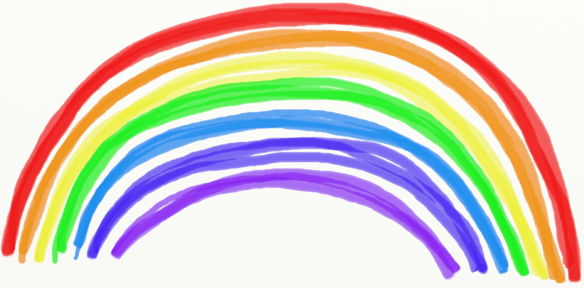 A drawing of a rainbow