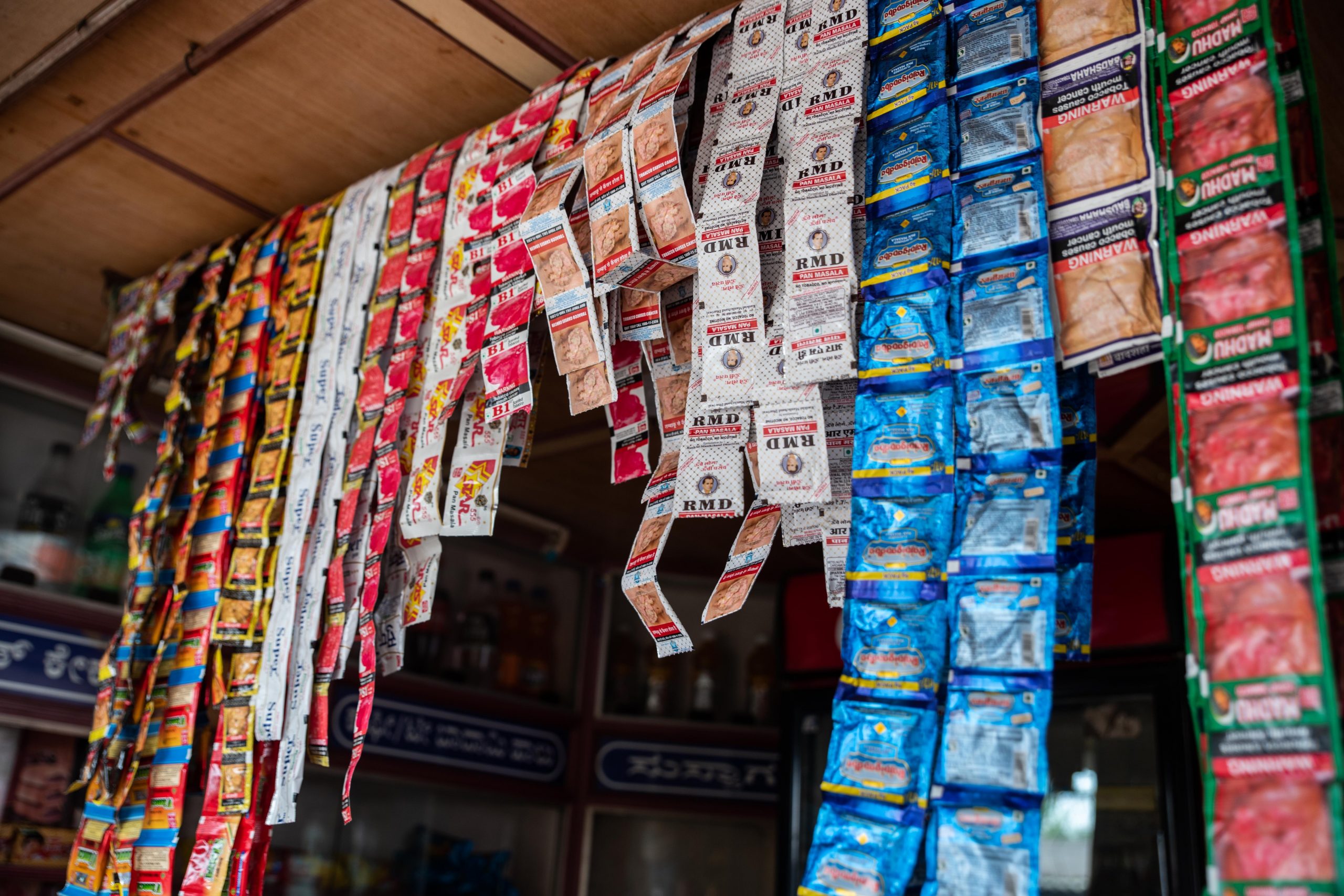 Packets of gutka at a pan shop_sanitation workers_epw