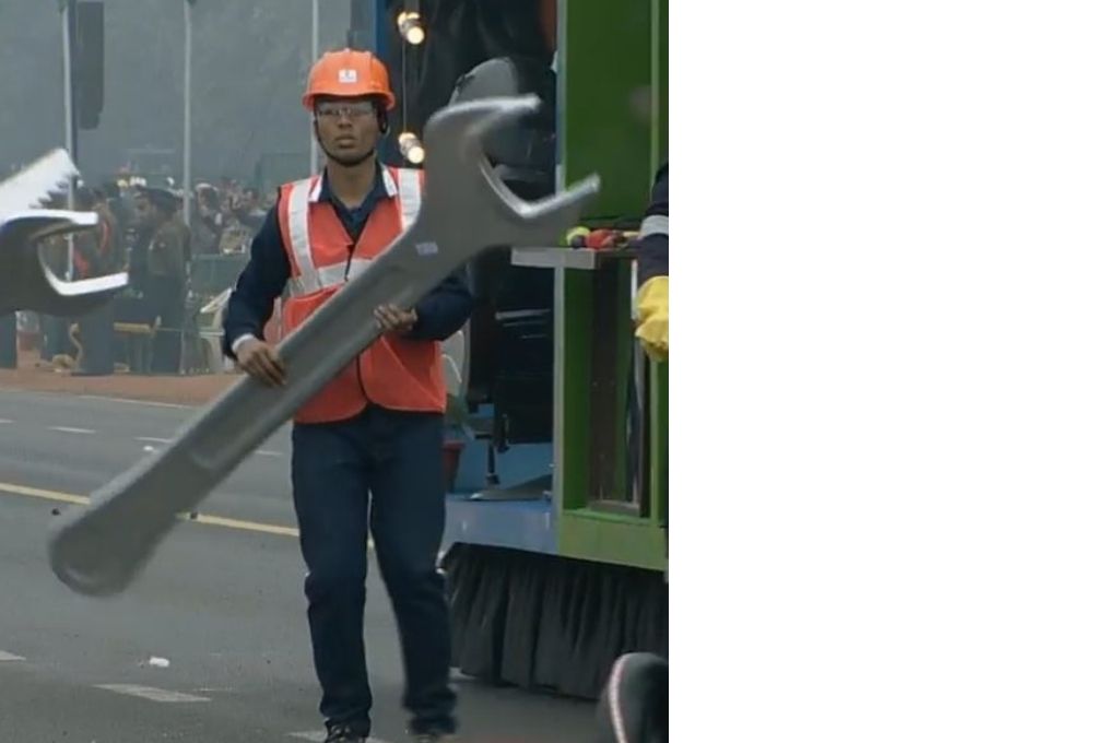 A man holding a spanner-Republic Day