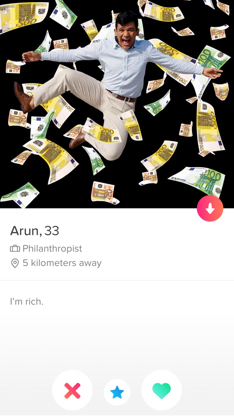 Fake tinder profile philanthropist