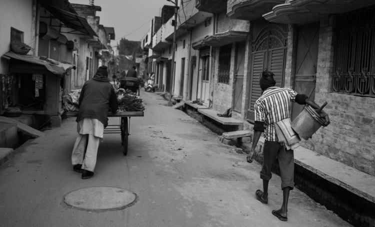 men walking on road