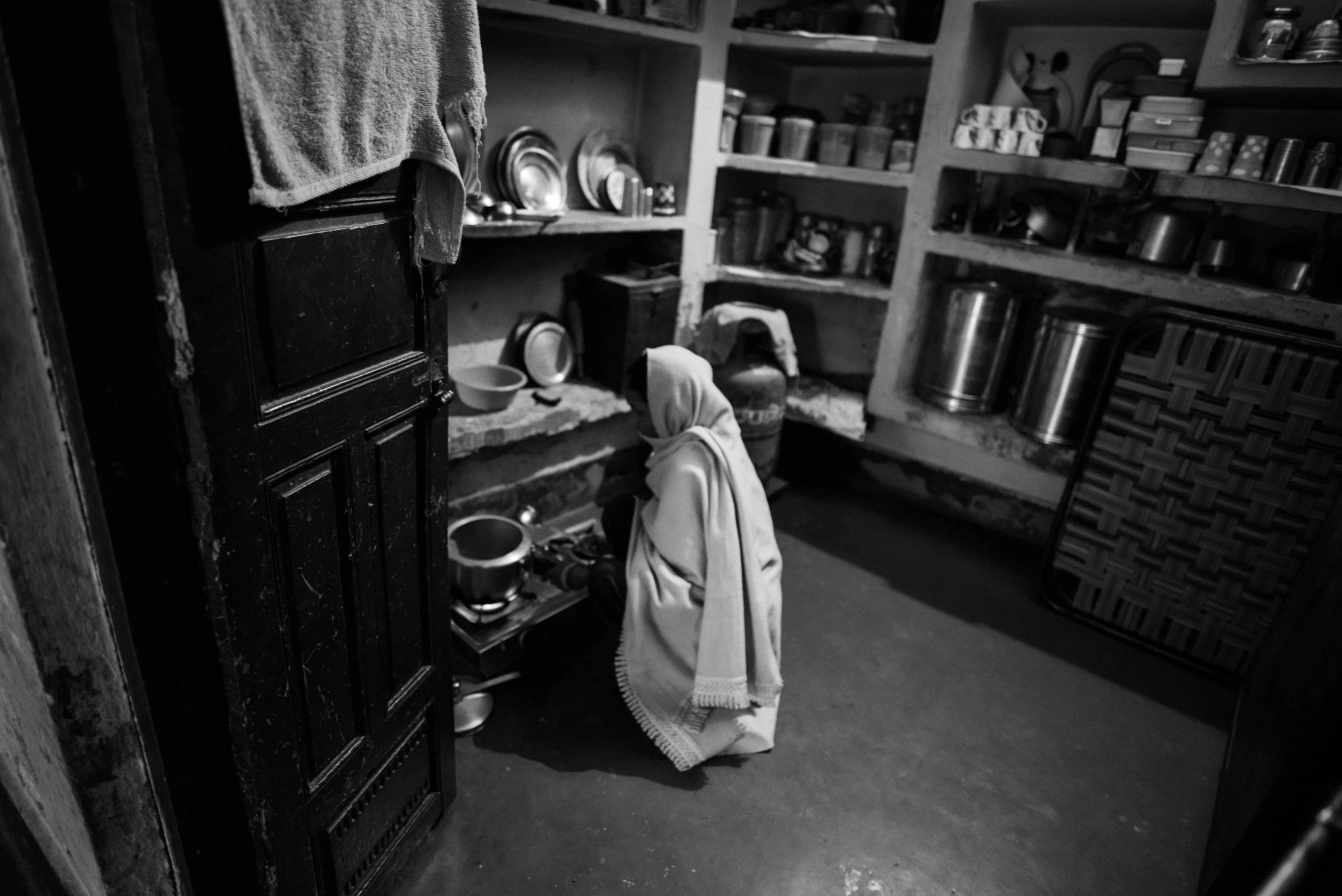 woman in house kitchen 