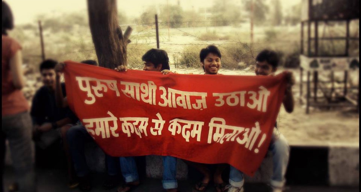 group of men with banner_Jagori