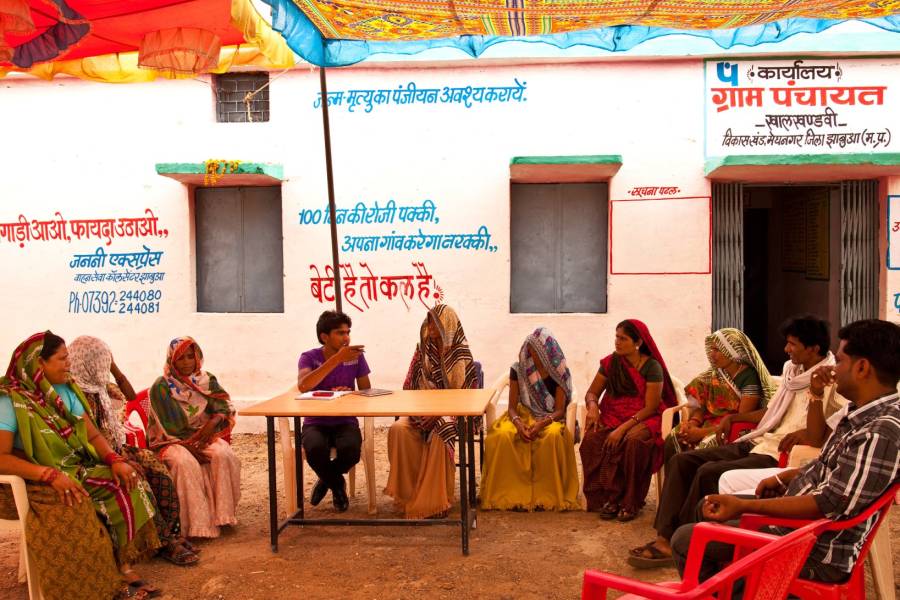 women at a panchayat meeting-local governance