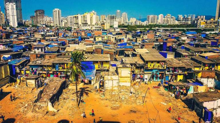 Aerial view of slums-COVID-19
