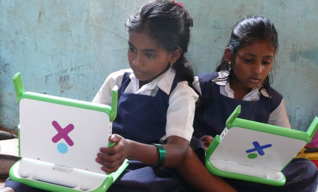 Young girls studying on laptops_Flickr-EdTech online learning