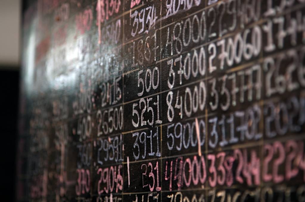 Numbers on a chalkboard-government