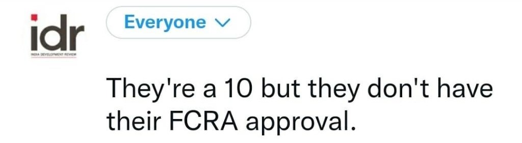 Text that says "they're a 10 but they don't have their FCRA approval"