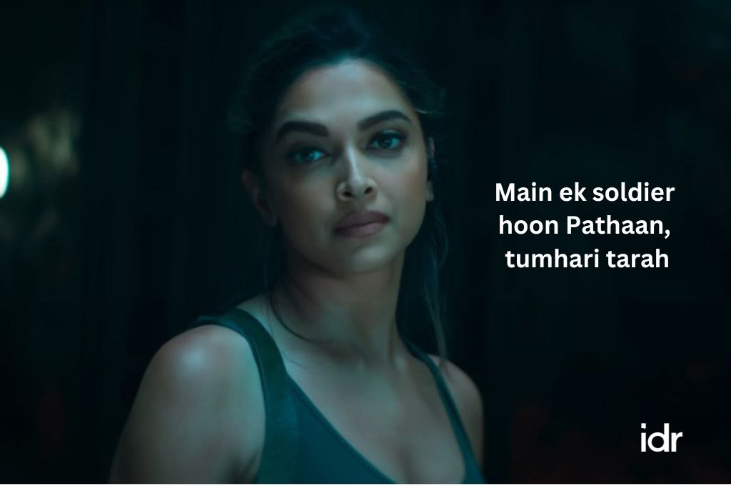 deepika padukone saying, "main ek soldier hoon pathaan"--nonprofit humour