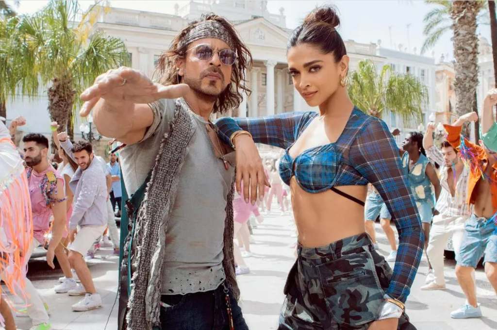 sharukh khan and deepika padukone dancing in pathaan music video--nonprofit humour