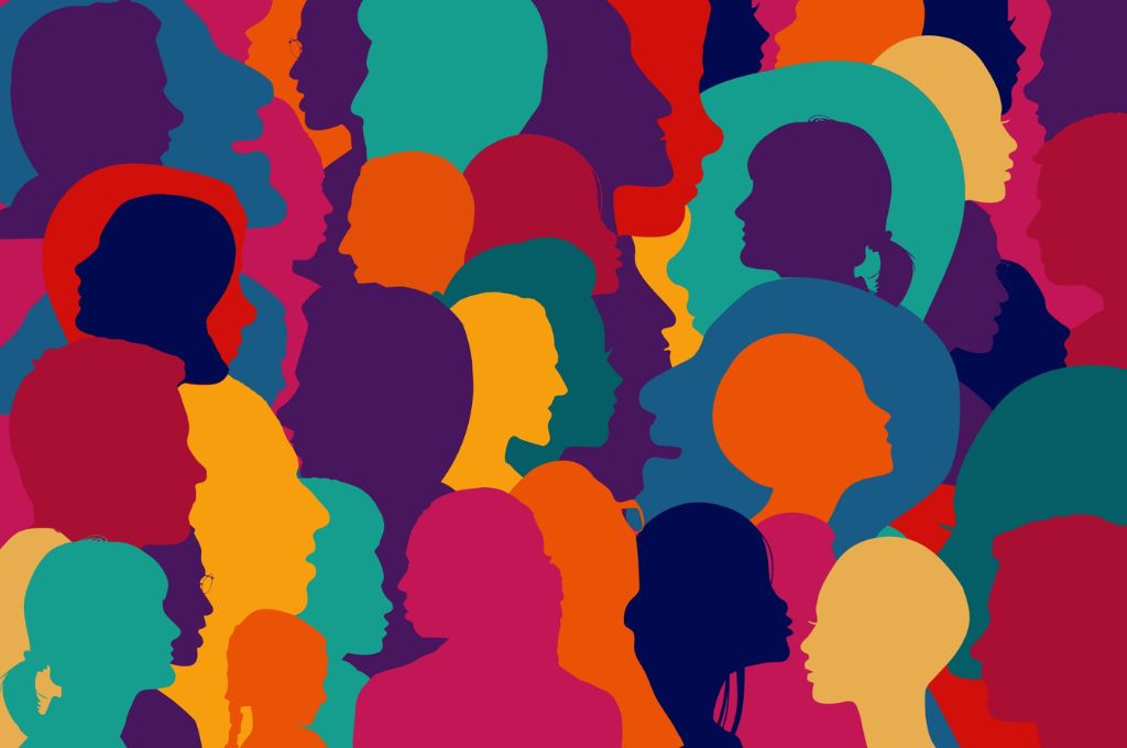 A colourful silhouette of people depicting diversity_uniform civil code