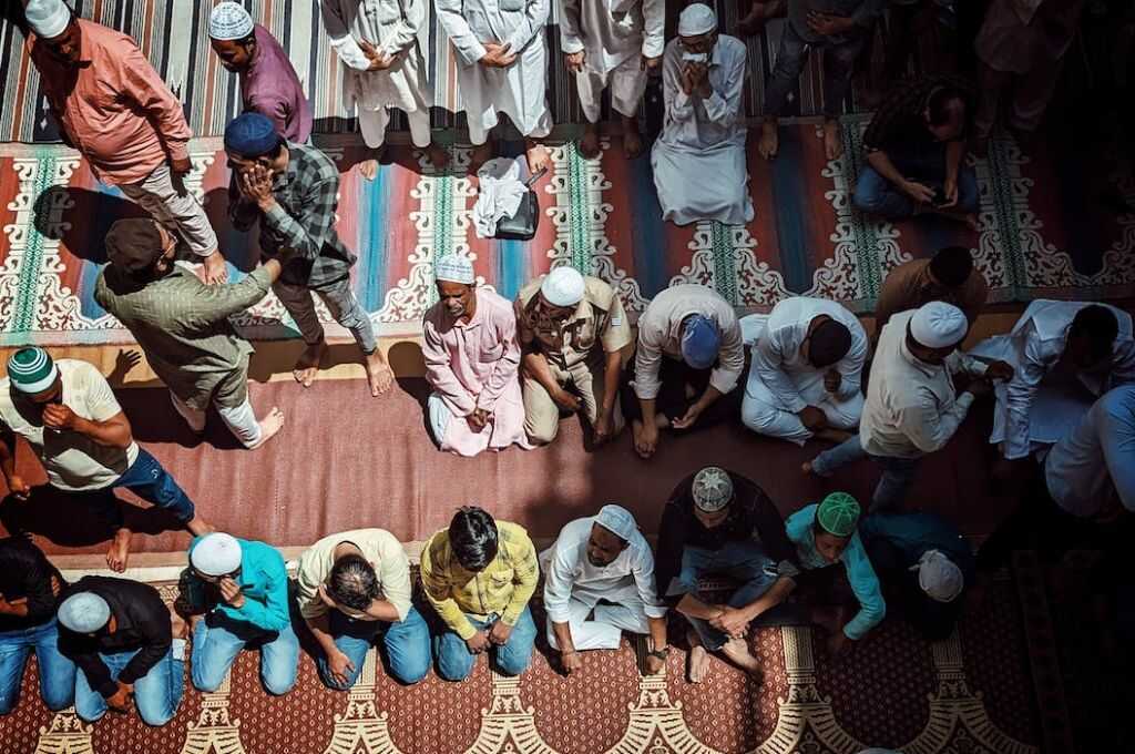 Muslim men at a prayer gathering--mental health