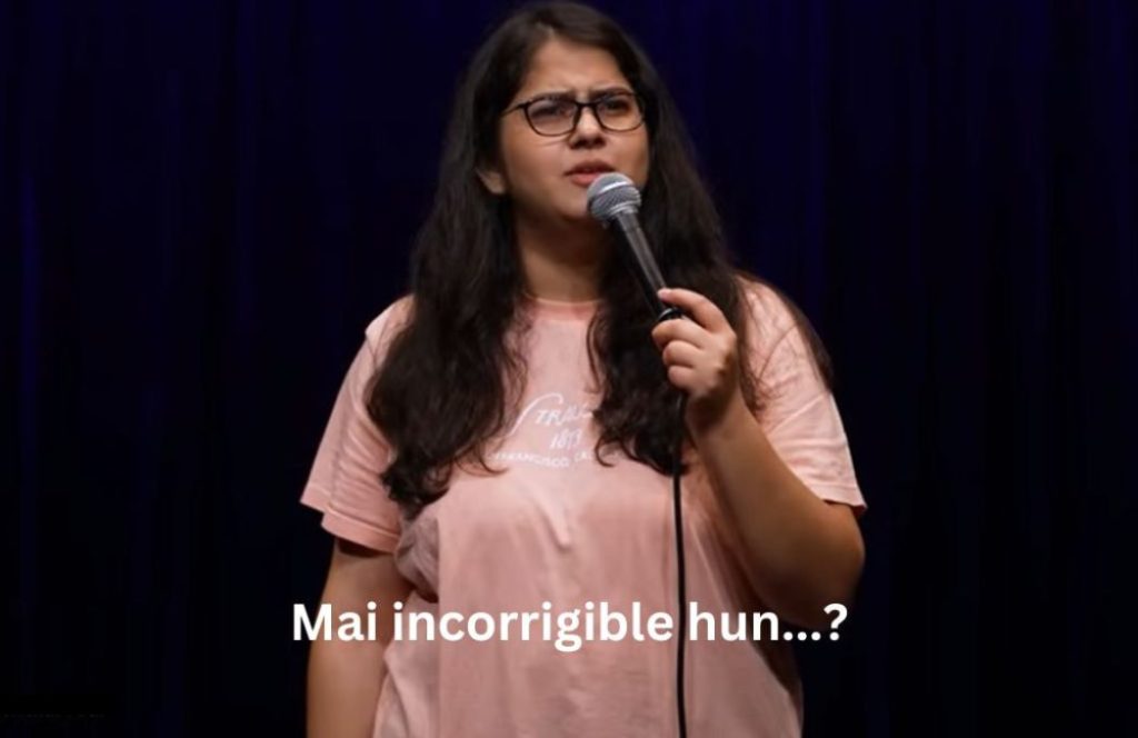 a comedian saying "Mai incorrigible hun..?-nonprofit humour