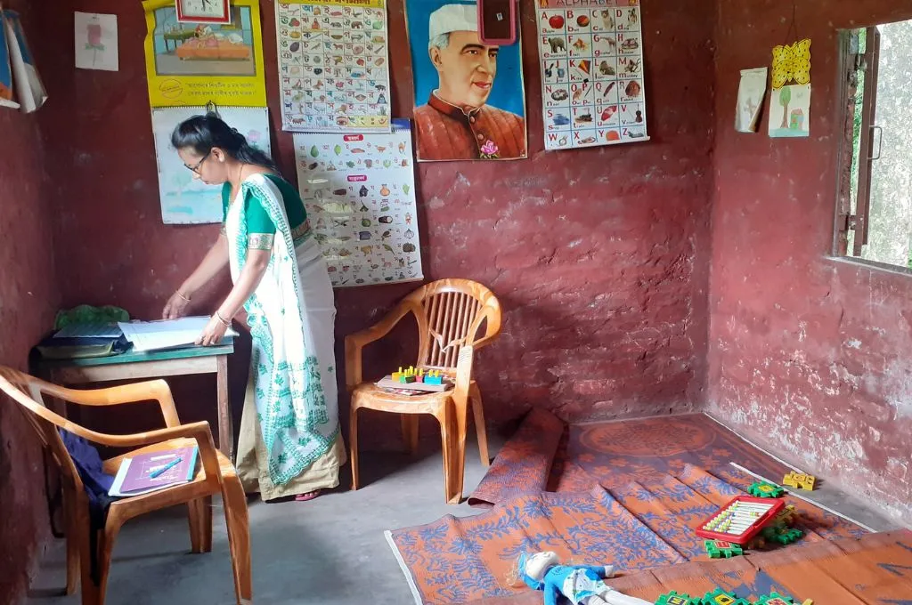 An Anganwadi worker in her office in Assam's Bodoland--Anganwadi worker