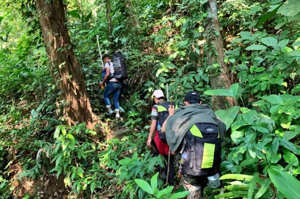 a group of people hiking through a forest in a meghalaya--start-ups in meghalaya