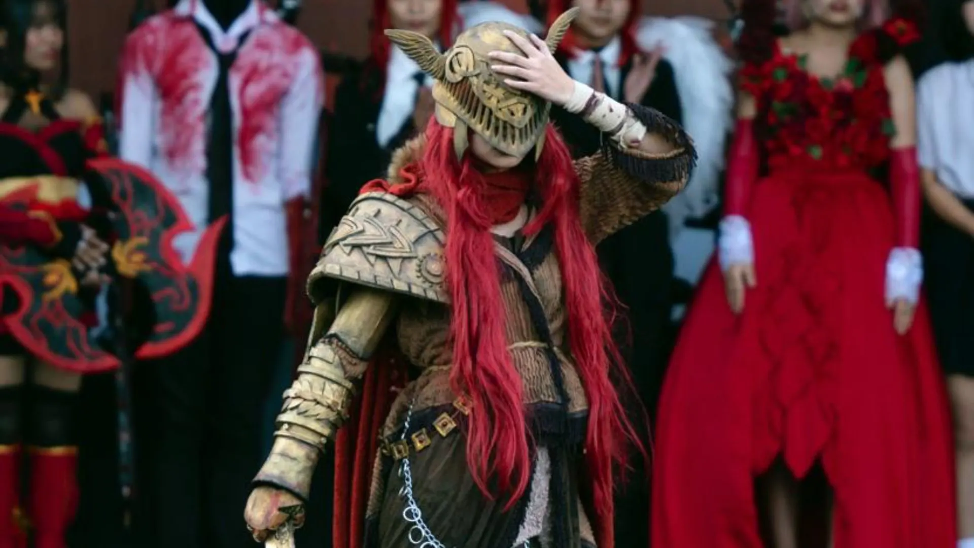 A female cosplayer from Mizoram in a custom-made Malenia (Elden Ring) costume--cosplay in Mizoram